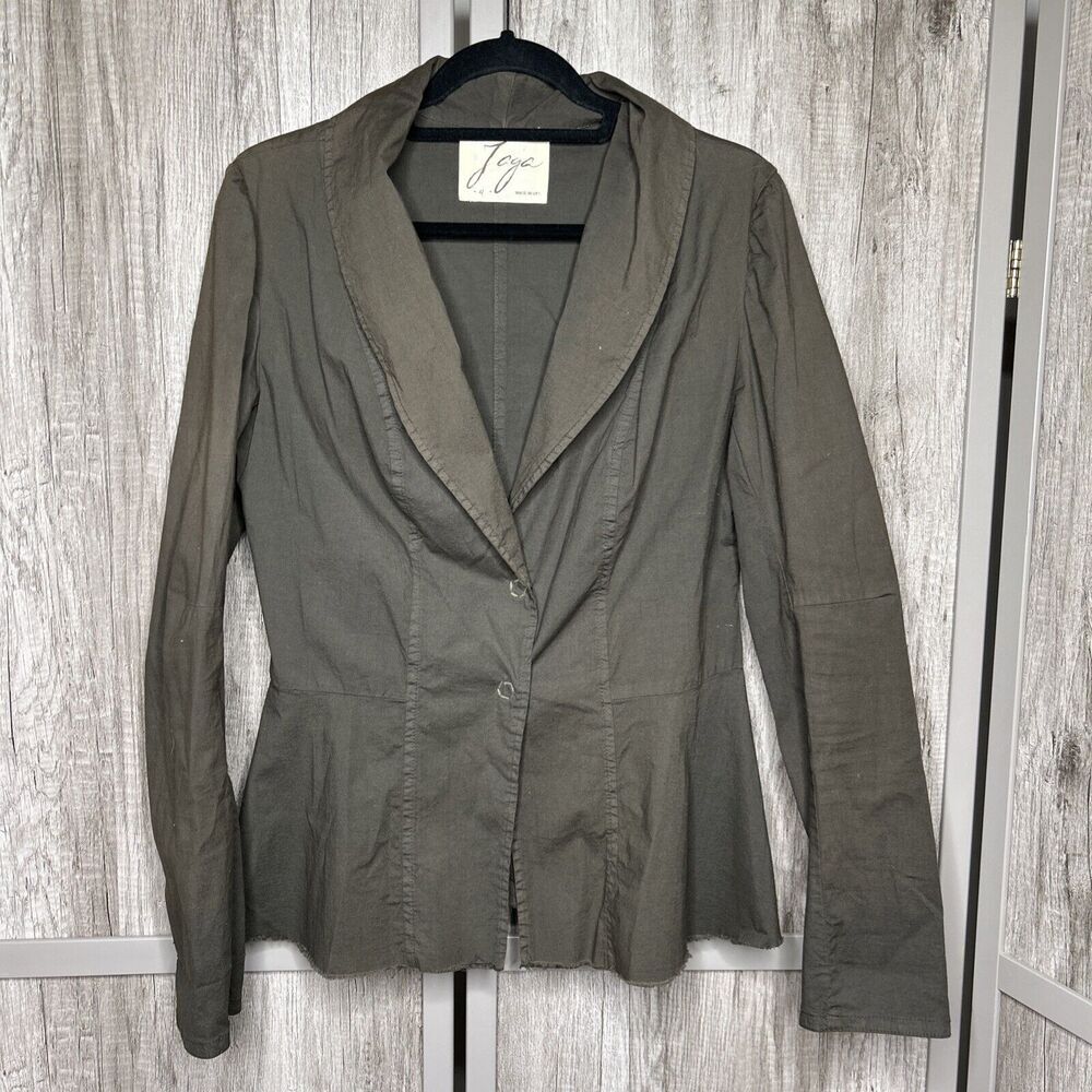 Jaga Jacket Cotton Lightweight Blazer Made in USA Brown Green Color Sz 4